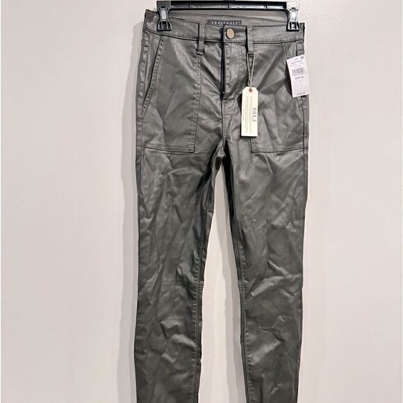 SANCTUARY High-Rise Stretch Denim Ankle Jeans Fitted Skinny-Leg Women's 25“olive - Picture 4 of 8